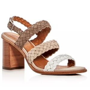 Frye Amy Suede Braided Slingback Block Heel Sandals Size 7